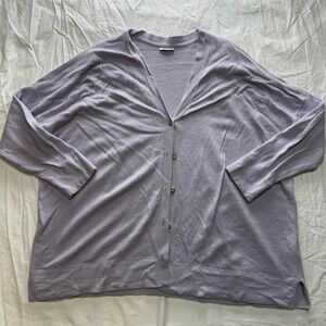 J. Jill Women's 100% Cashmere Purple Cardigan Sz 4XL (check description)